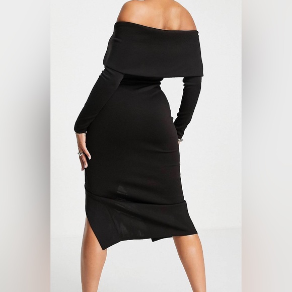 ASOS Design - Sz. 8 - off shoulder black dress - Picture 3 of 5